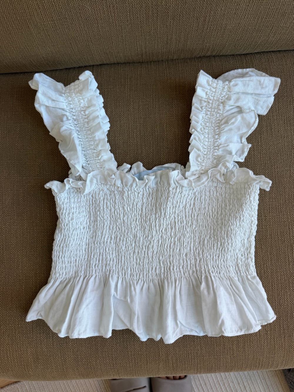 Hill House Home White Linen Cropped Paz Top